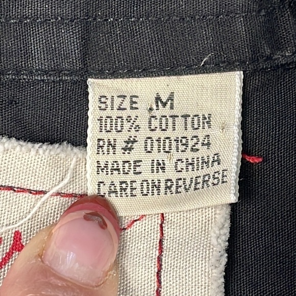 Fender Guitar Embroidered Long Sleeve Button Front Shirt Black Rocker Sz M - Picture 9 of 13